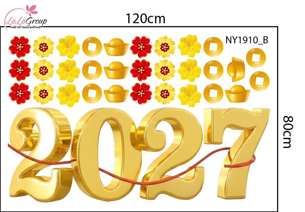 Combo Decal Trang Tr&iacute; Tết Xu&acirc;n 2027 Vạn Sự Như &Yacute; Ph&aacute;t T&agrave;i Ph&aacute;t Lộc