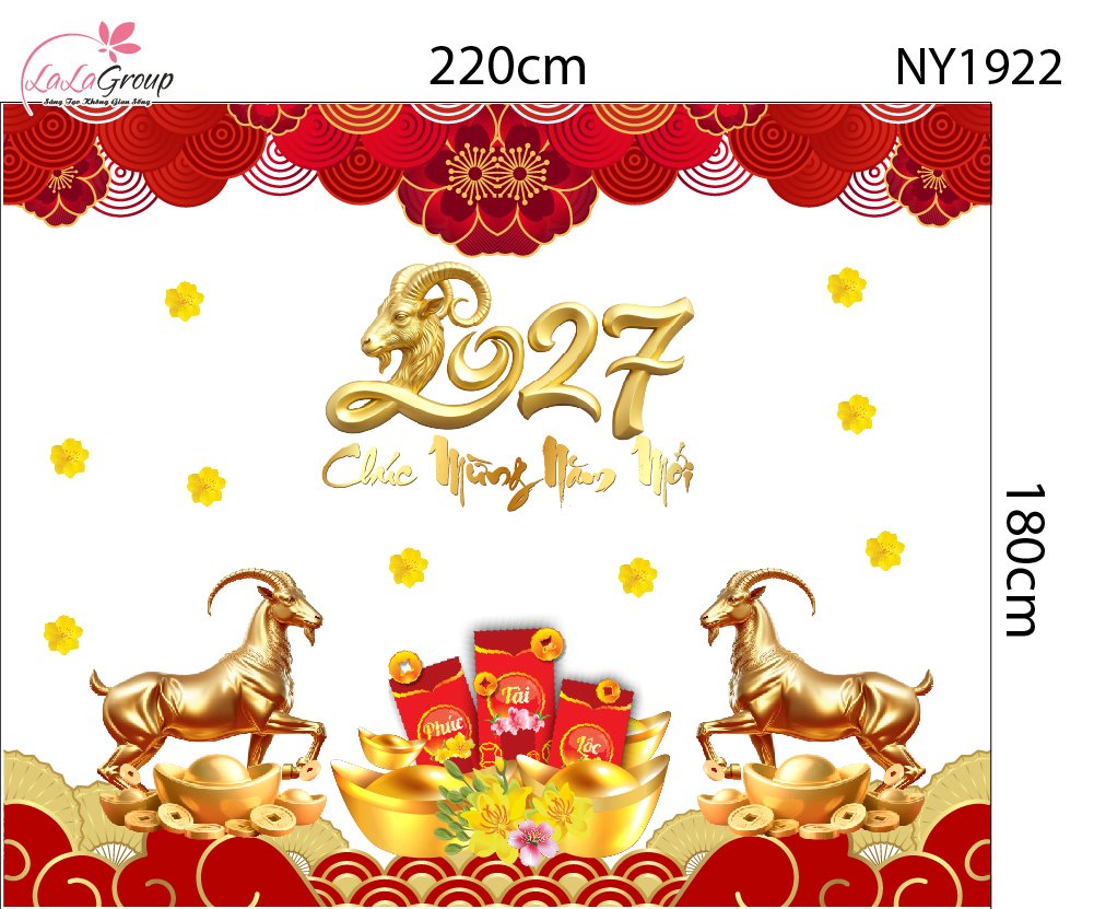Combo Decal Trang Tr&iacute; Tết Ch&uacute;c Mừng Năm Song M&ugrave;i Ph&uacute; Qu&yacute; 2027