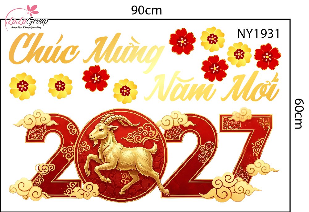 Combo Decal Trang Tr&iacute; Tết Xu&acirc;n An Khang Tết Thịnh Vượng