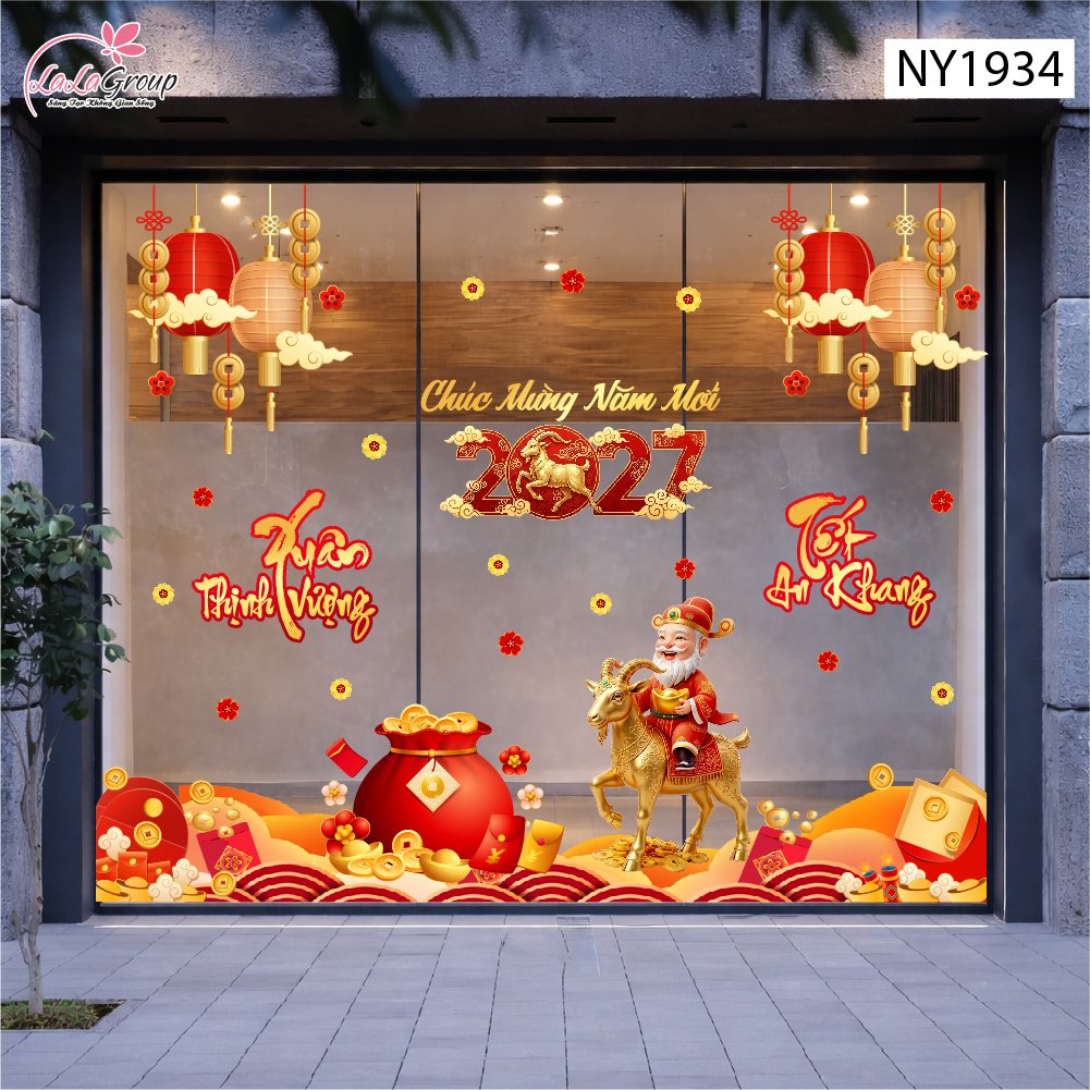 Combo Decal Trang Tr&iacute; Tết Xu&acirc;n An Khang Tết Thịnh Vượng