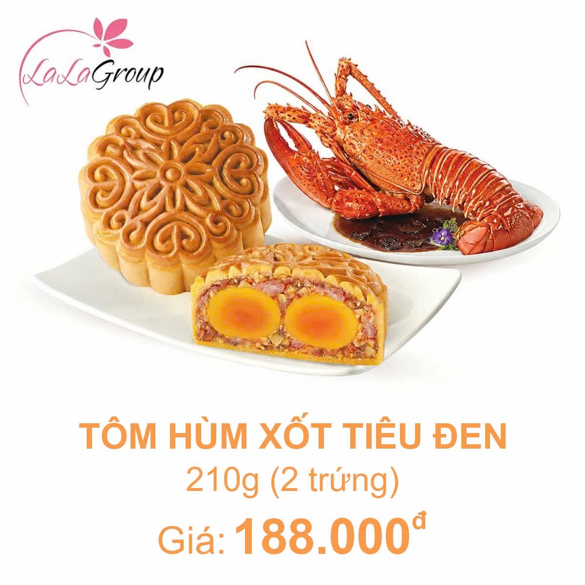 (TA2) B&aacute;nh Trung Thu KIDO T&ocirc;m H&ugrave;m Xốt Ti&ecirc;u Đen 2 Trứng 210g