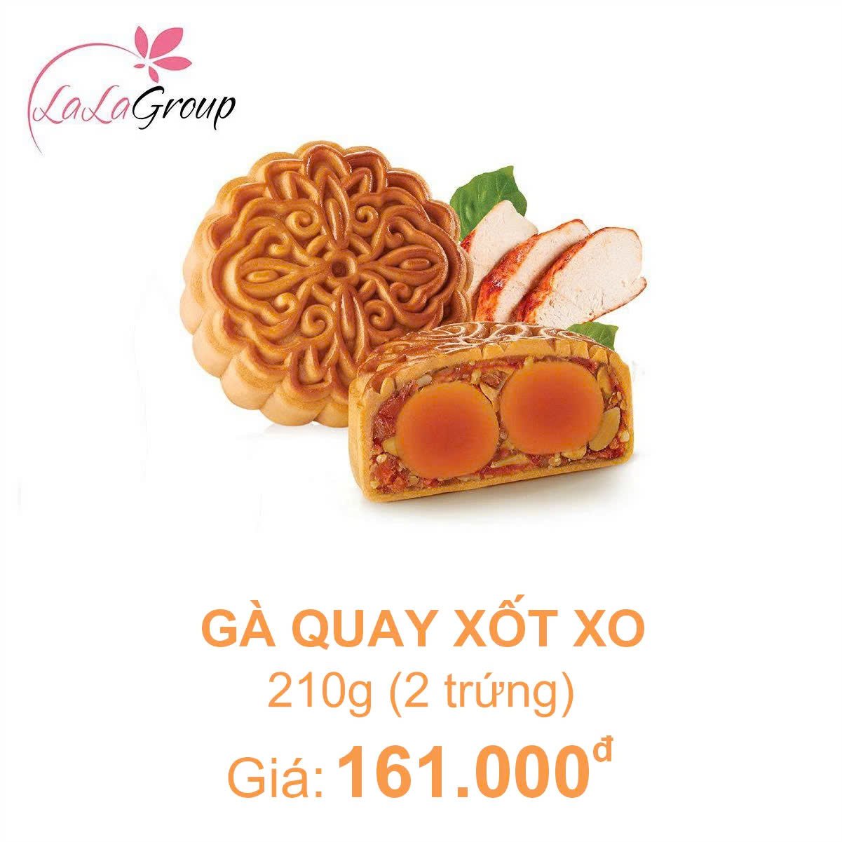 (GT2) B&aacute;nh Trung Thu KIDO G&agrave; Quay Xốt XO 2 Trứng 210g