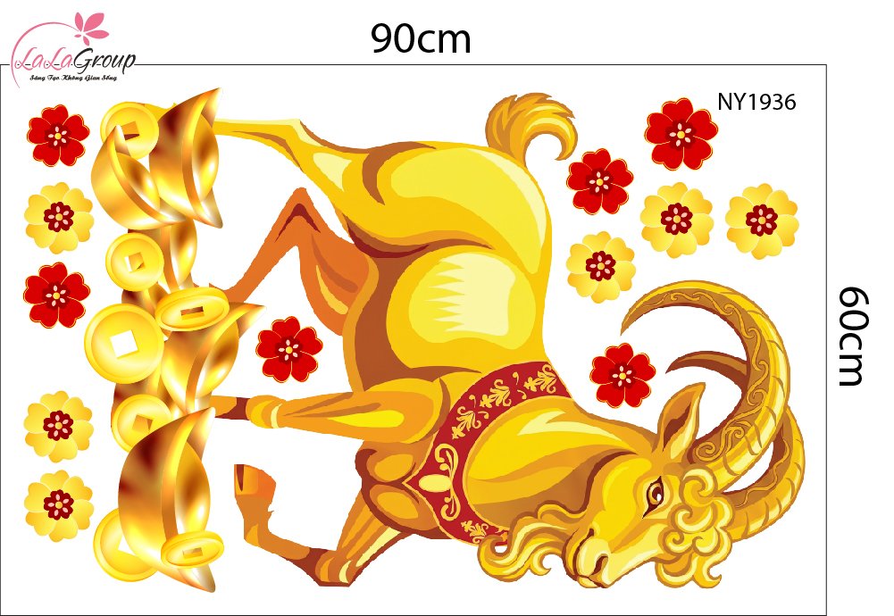 Combo Decal Trang Tr&iacute; Tết Thần T&agrave;i Đ&oacute;n Xu&acirc;n Vạn Sự Như &Yacute;