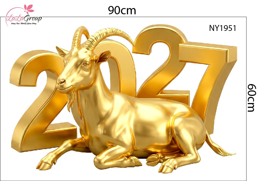 Combo Decal Trang Tr&iacute; Tết Happy New Year 2027