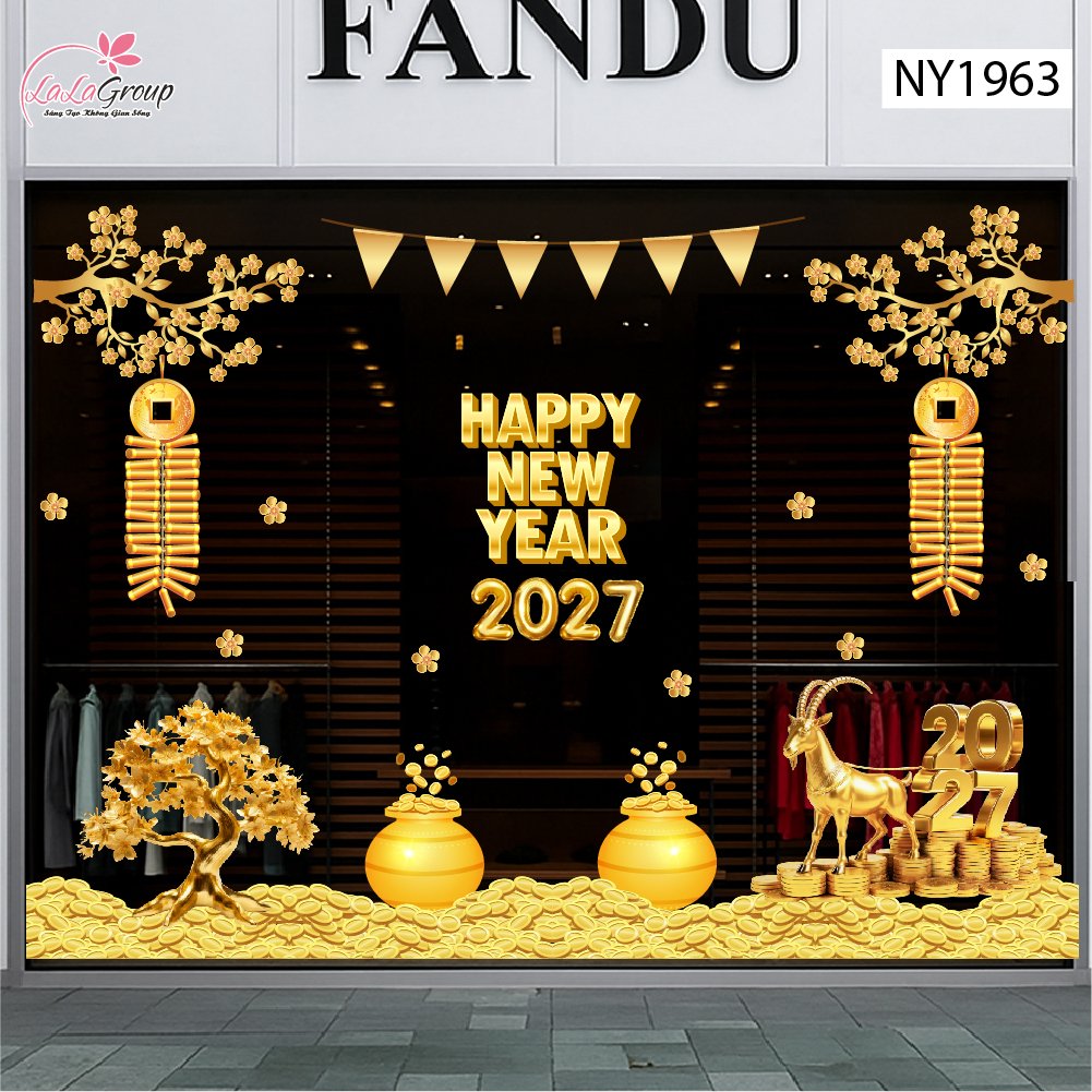 Combo Decal Trang Tr&iacute; Tết C&acirc;y Thần T&agrave;i 2027