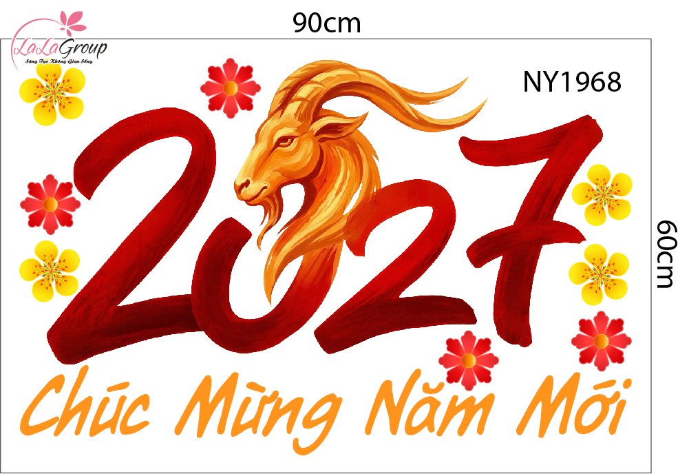 Combo Decal Trang Tr&iacute; Tết Thần T&agrave;i Ch&uacute;c Mừng Năm Mới Hạnh Ph&uacute;c