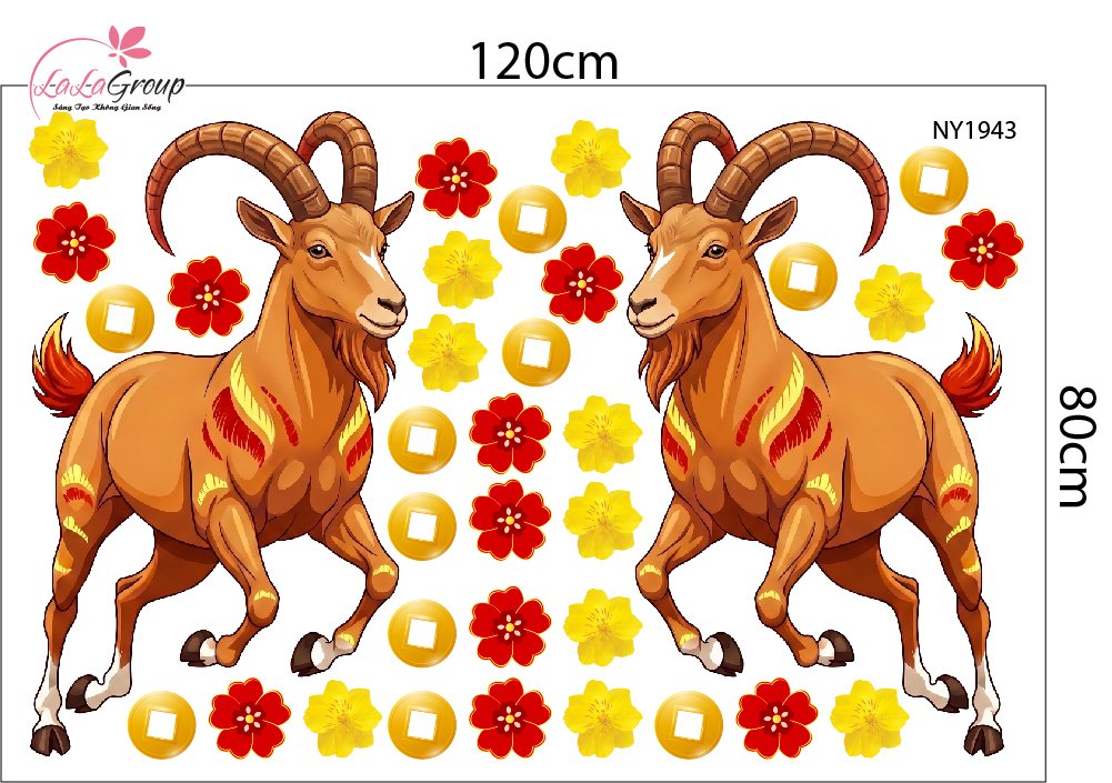 Combo Decal Trang Tr&iacute; Tết Song M&ugrave;i Đ&oacute;n Xu&acirc;n 2027