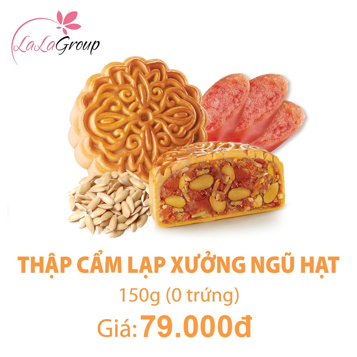 (NH) B&aacute;nh Trung Thu KIDO Thập Cẩm Lạp Xưởng Ngũ Hạt 0 Trứng 150g