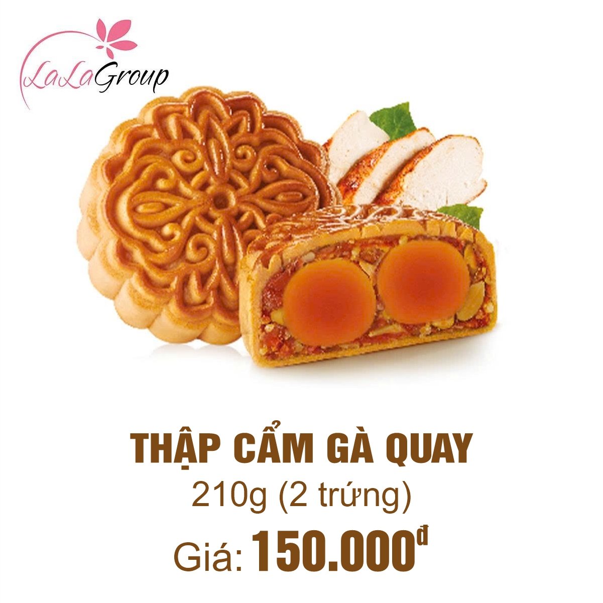 (TG2) B&aacute;nh Trung Thu Thọ Ph&aacute;t Thập Cẩm G&agrave; Quay 2 Trứng 210g