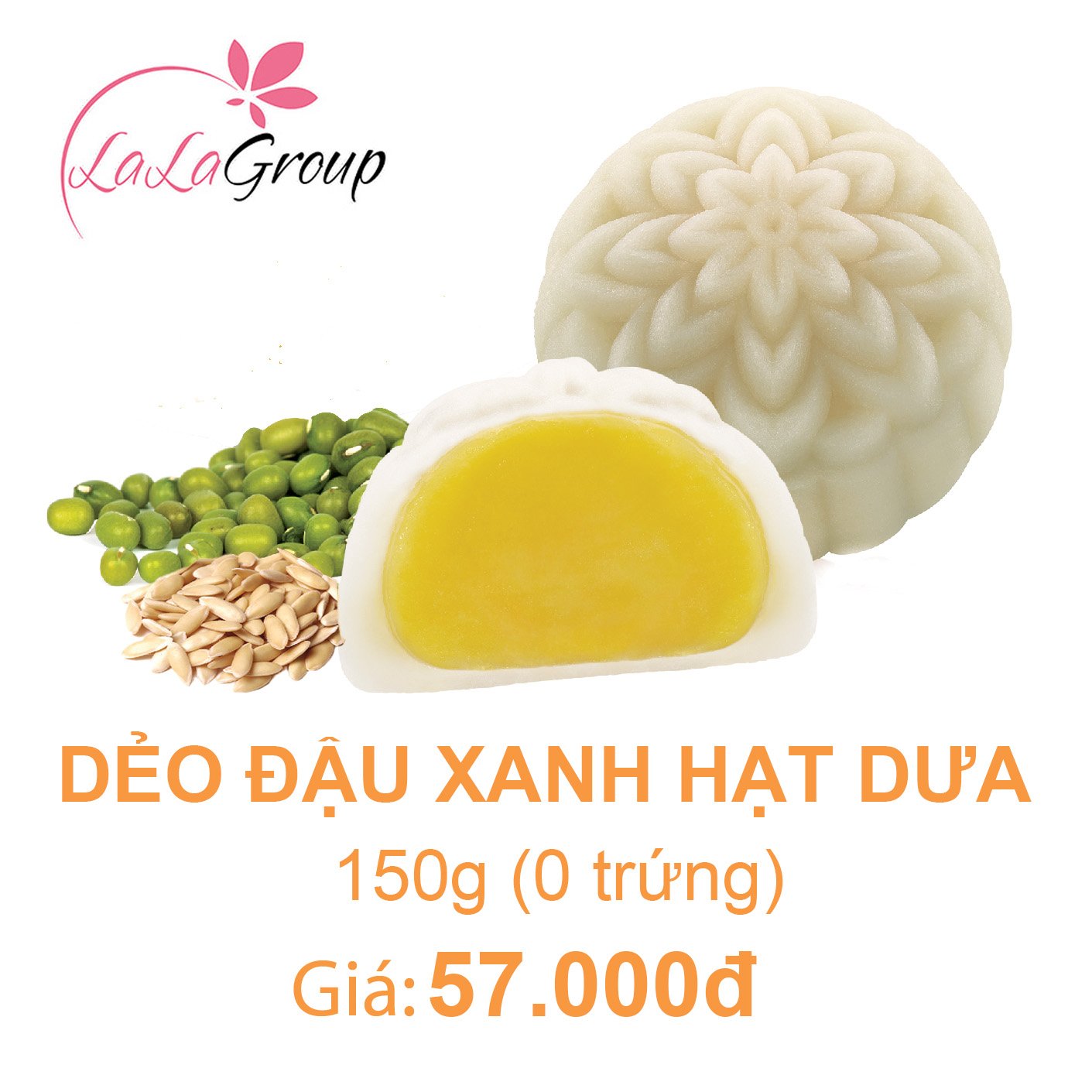 (DDX) B&aacute;nh Trung Thu Kido Dẻo Đậu Xanh Hạt Dưa 0 trứng 150g
