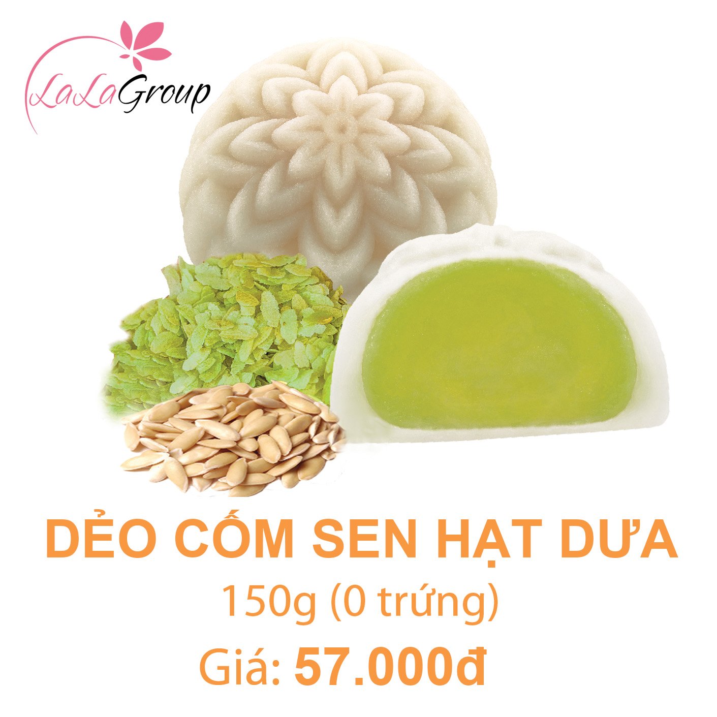 (DCS) B&aacute;nh Trung Thu Kido Dẻo Cốm Sen Hạt Dưa 0 trứng 150gr