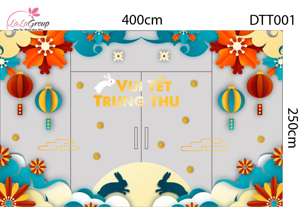 Combo Decal Trang Tr&iacute; Trung Thu Thỏ Ngọc Vui Tết