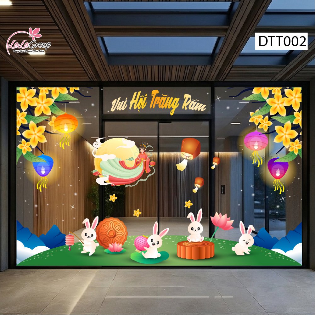 Combo Decal Trang Tr&iacute; Trung Thu Vui Hội Trăng Rằm