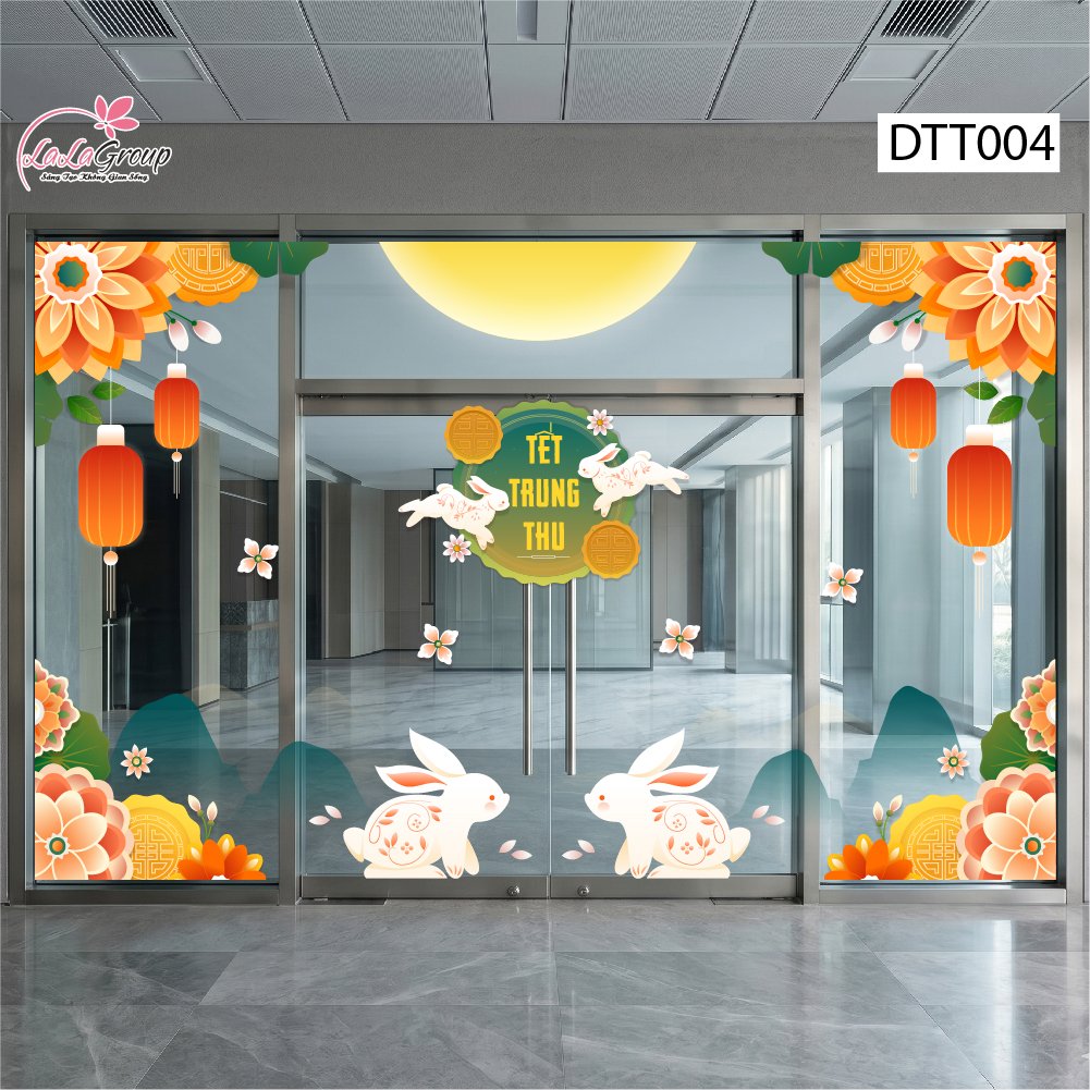 Combo Decal Trang Tr&iacute; Trung Thu Trăng Rằm Tỏa S&aacute;ng