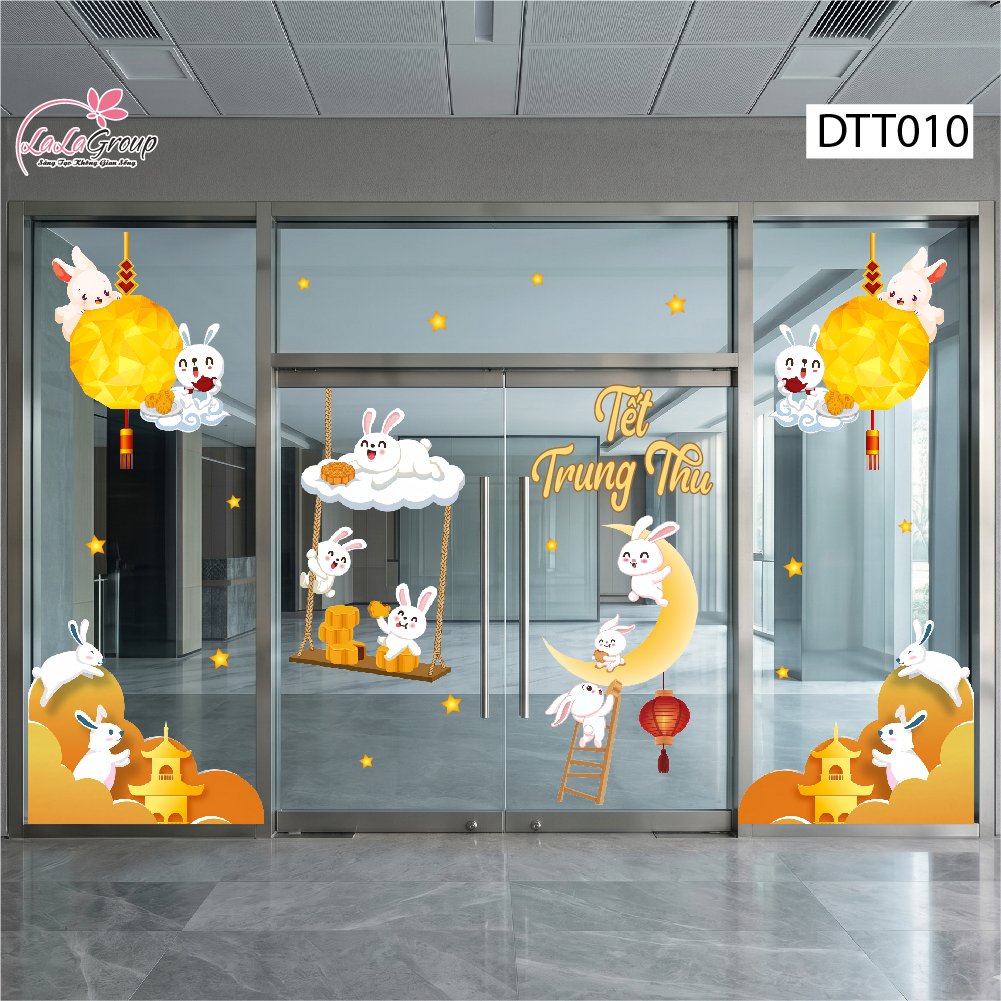 Combo Decal Trang Tr&iacute; Trung Thu Cung Trăng Tinh Nghịch