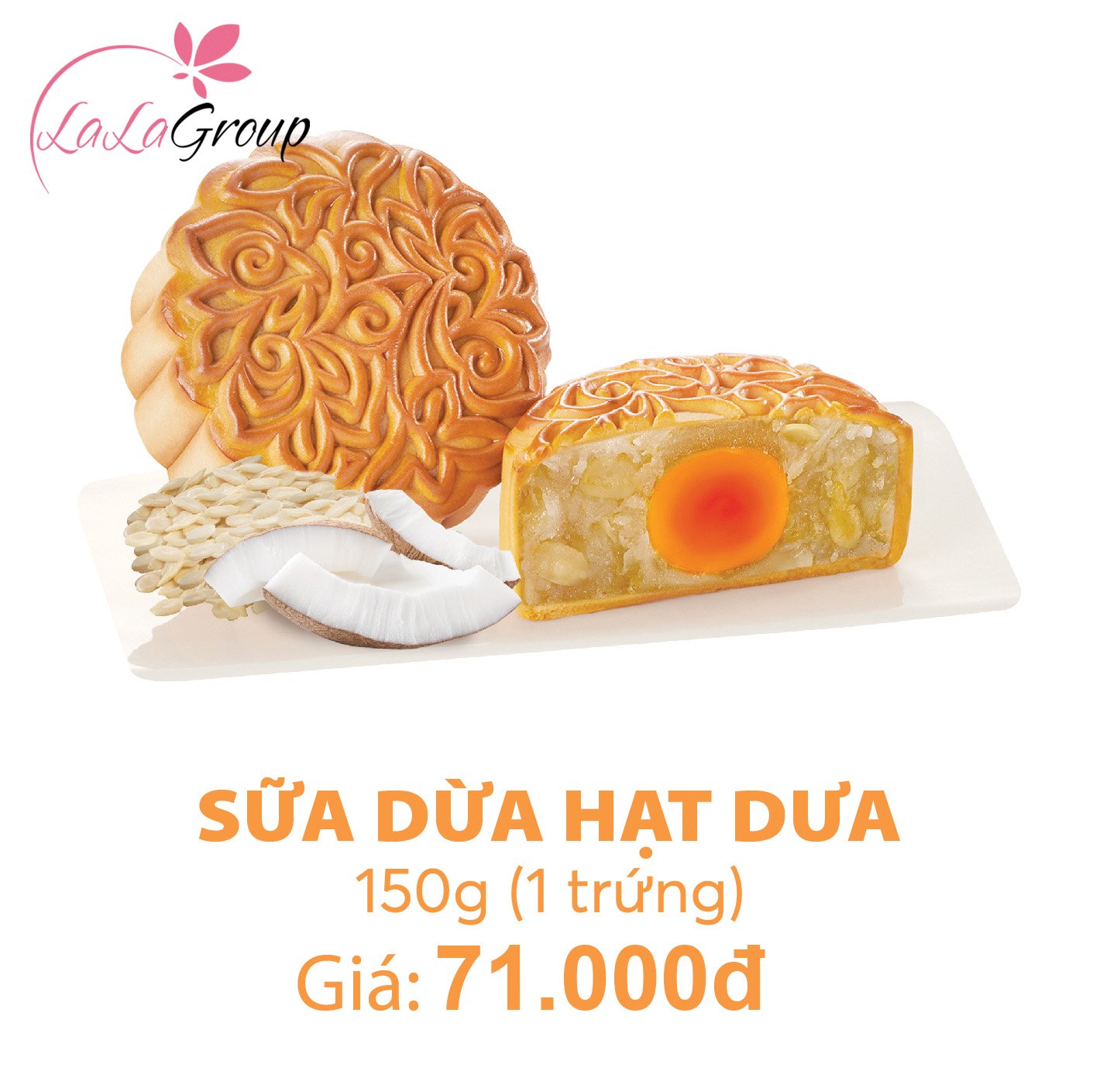 (SD1) B&aacute;nh Trung Thu Kido Sữa Dừa Hạt Dưa 1 Trứng 150g