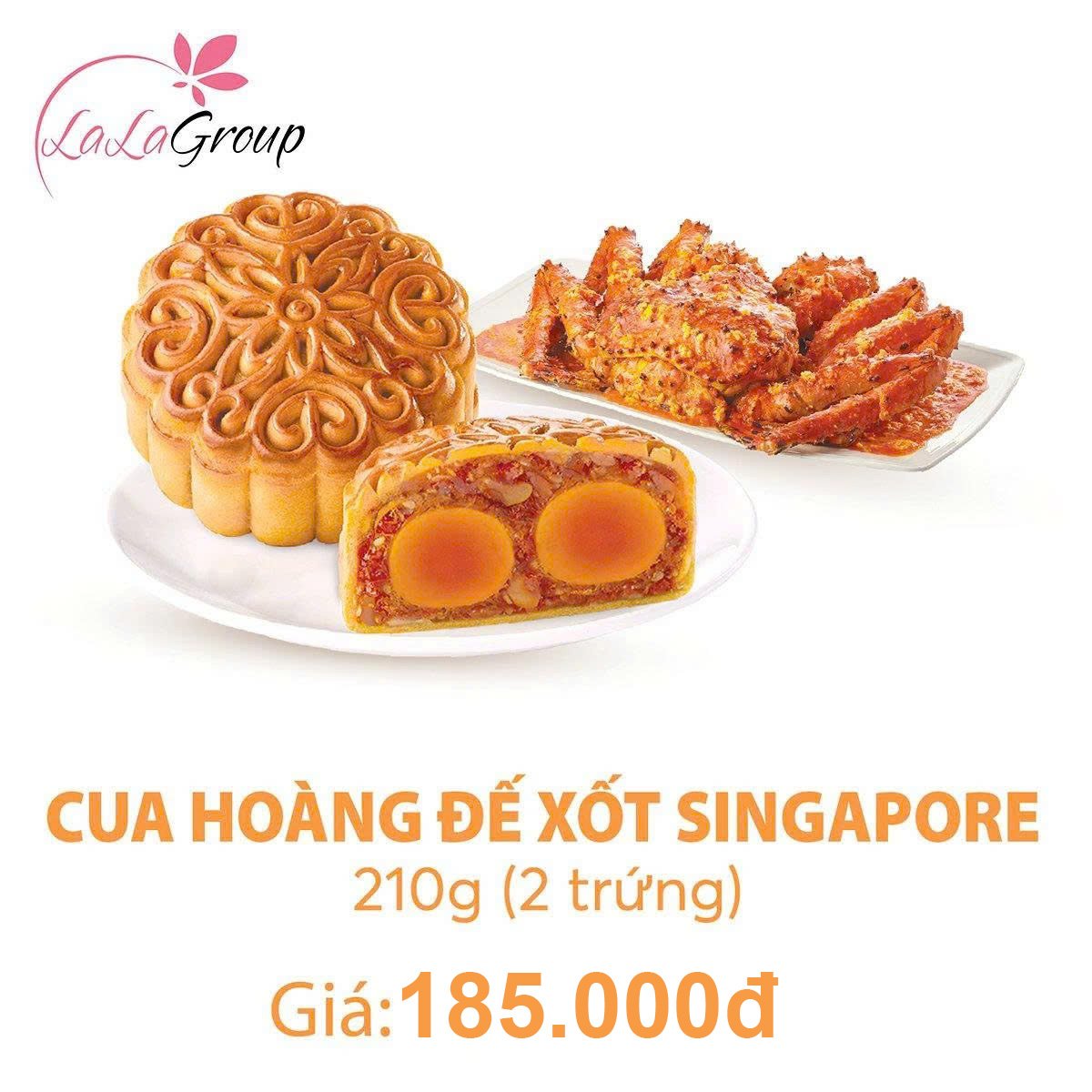 (CH2) B&aacute;nh Trung Thu KIDO Cua Ho&agrave;ng Đế Xốt Singapore 2 Trứng 210g