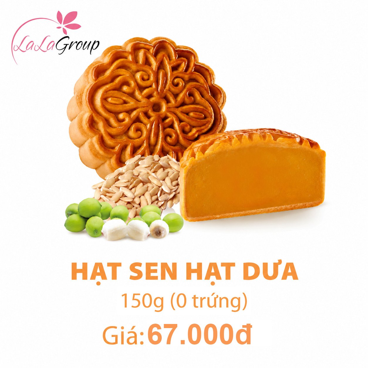 (HS0) Bánh Trung Thu KIDO Hạt Sen Hạt Dưa 0 Trứng 150g
