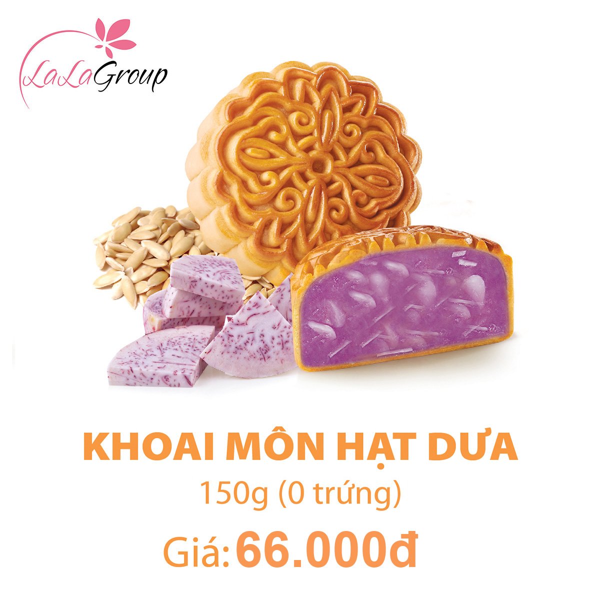 (KM0) B&aacute;nh Trung Thu Kido Khoai M&ocirc;n Hạt Dưa 0 trứng 150g