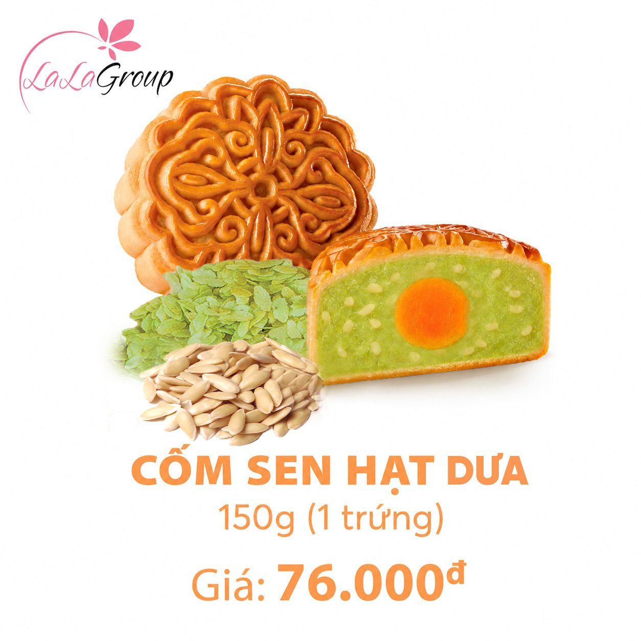 (CS1) B&aacute;nh Trung Thu Kido Cốm Sen Hạt Dưa 1 trứng 150gr