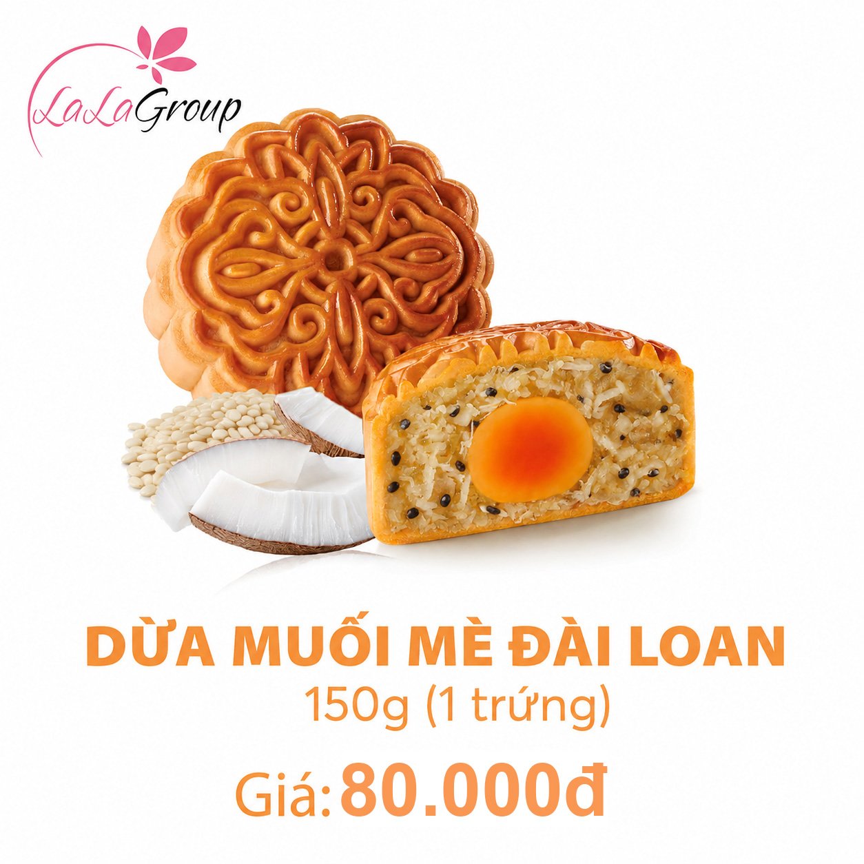 (DM1) B&aacute;nh Trung Thu Kido Dừa Muối M&egrave; Đ&agrave;i Loan 1 Trứng 150g