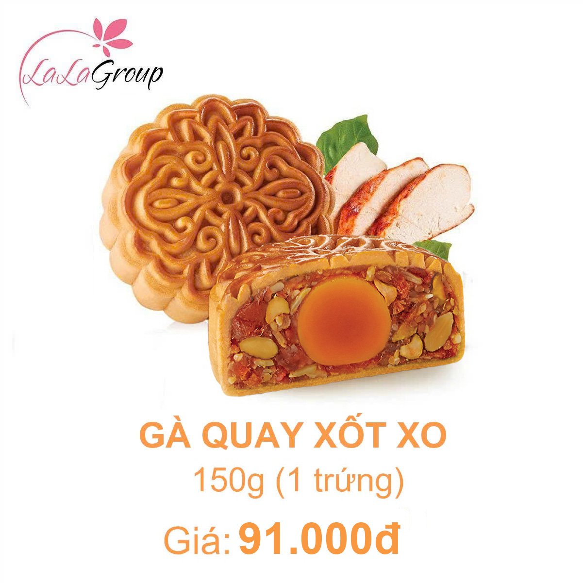 (GT1) B&aacute;nh Trung Thu KIDO G&agrave; Quay Xốt XO 1 Trứng 150g