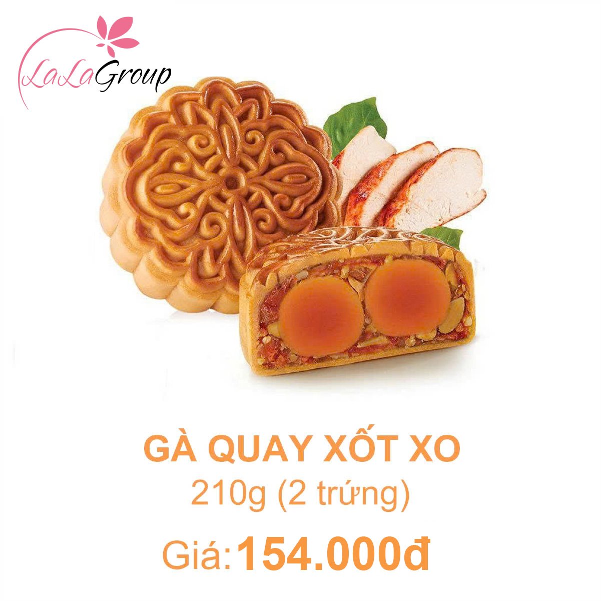 (GT2) B&aacute;nh Trung Thu KIDO G&agrave; Quay Xốt XO 2 Trứng 210g