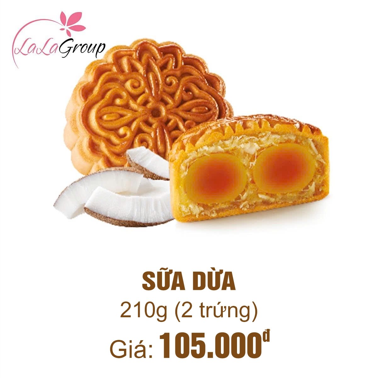 (TD2) B&aacute;nh Trung Thu Thọ Ph&aacute;t Sữa Dừa 2 trứng 210g
