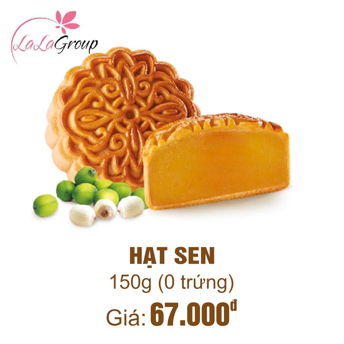 (TS0) B&aacute;nh Trung Thu Thọ Ph&aacute;t Hạt Sen 0 Trứng 150g