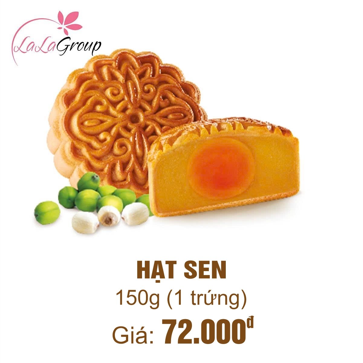 (TS1) B&aacute;nh Trung Thu Thọ Ph&aacute;t Hạt Sen 1 Trứng 150g