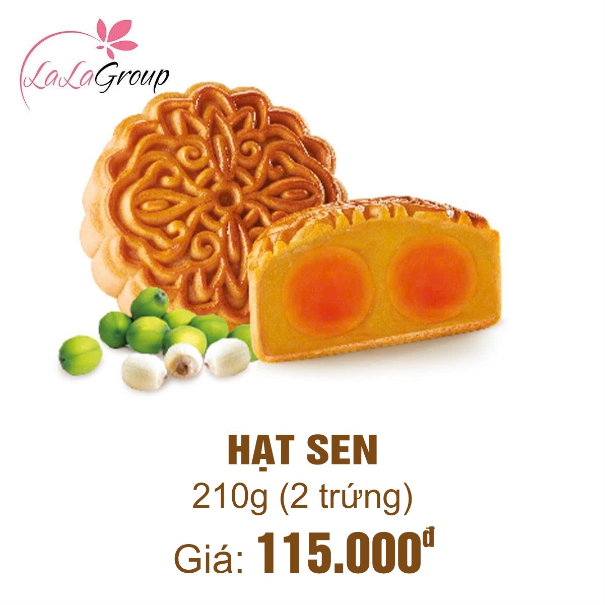 (TS2) B&aacute;nh Trung Thu Thọ Ph&aacute;t Hạt Sen 2 Trứng 210g