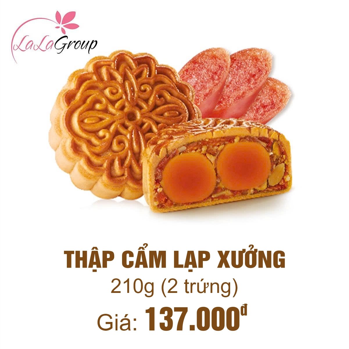 (TT2) B&aacute;nh Trung Thu Thọ Ph&aacute;t Thập Cẩm Lạp Xưởng 2 Trứng 210g