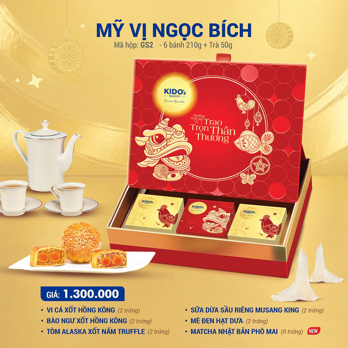 (GS2) Hộp 6 B&aacute;nh Trung Thu Kido Mỹ Vị Ngọc B&iacute;ch