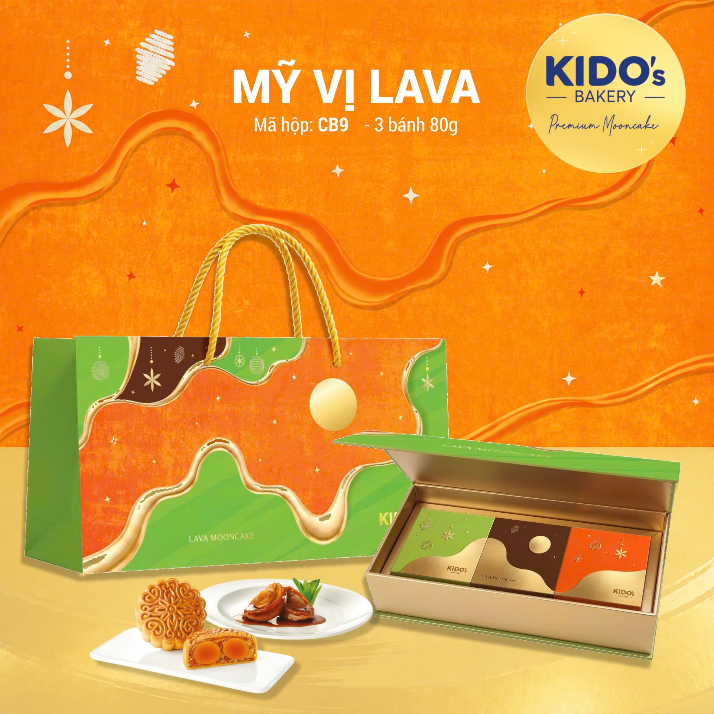 (CB9) Hộp 3 B&aacute;nh Trung Thu Kido Mỹ Vị LAVA