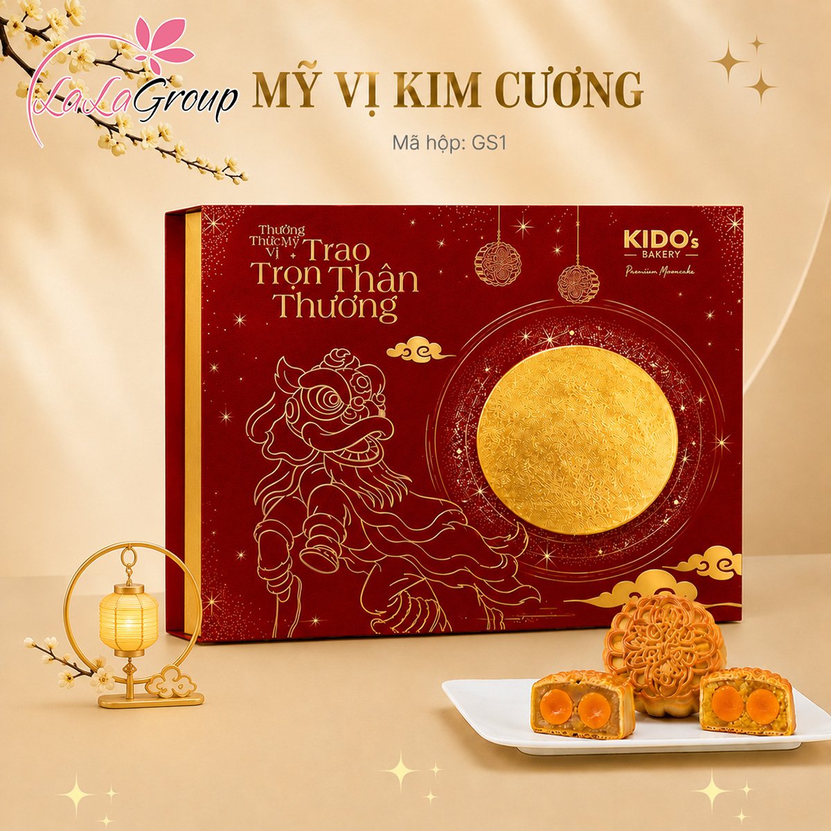 (GS1) Hộp 6 Bánh Trung Thu Kido Mỹ Vị Kim Cương
