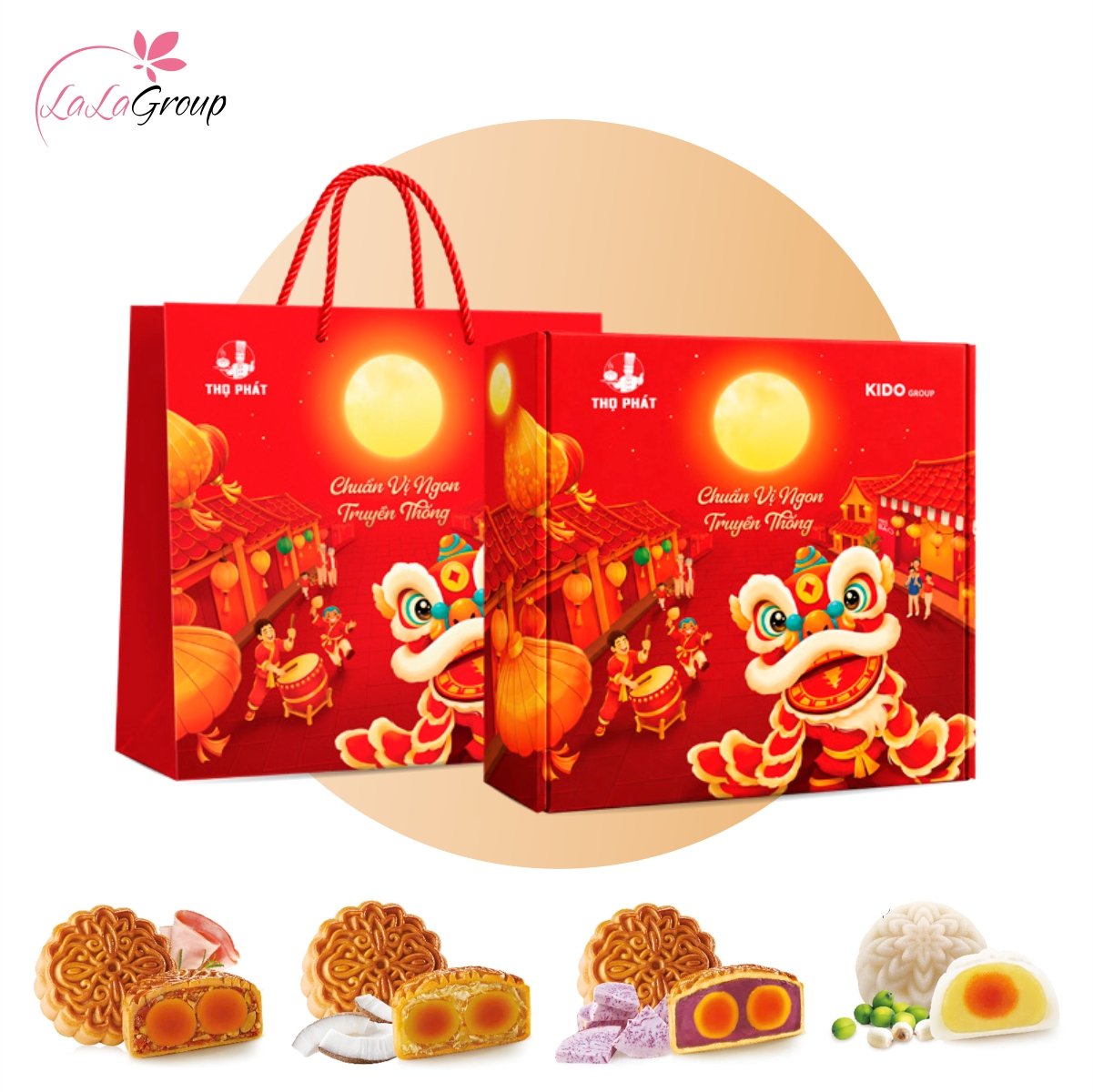 Hộp 4 B&aacute;nh Trung Thu Thọ Ph&aacute;t Hưng Thịnh