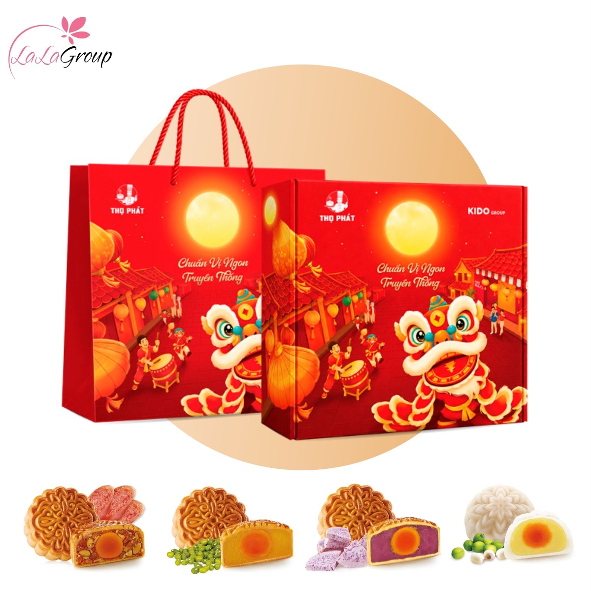 Hộp 4 B&aacute;nh Trung Thu Thọ Ph&aacute;t Nguyệt C&aacute;t