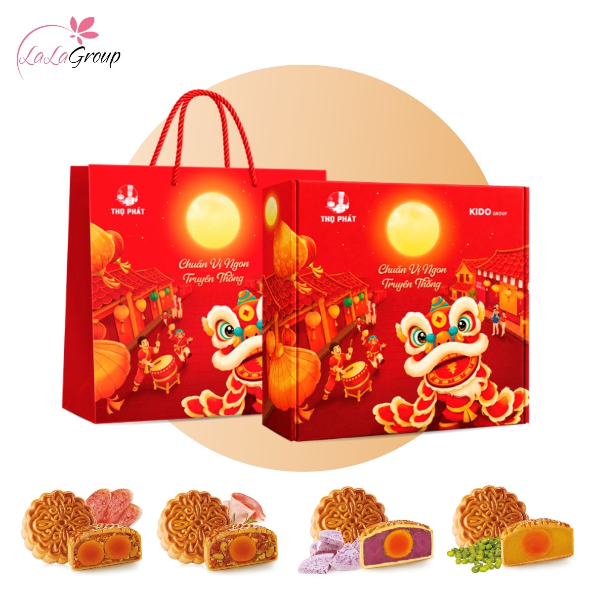 Hộp 4 B&aacute;nh Trung Thu Thọ Ph&aacute;t Ph&uacute;c Lộc