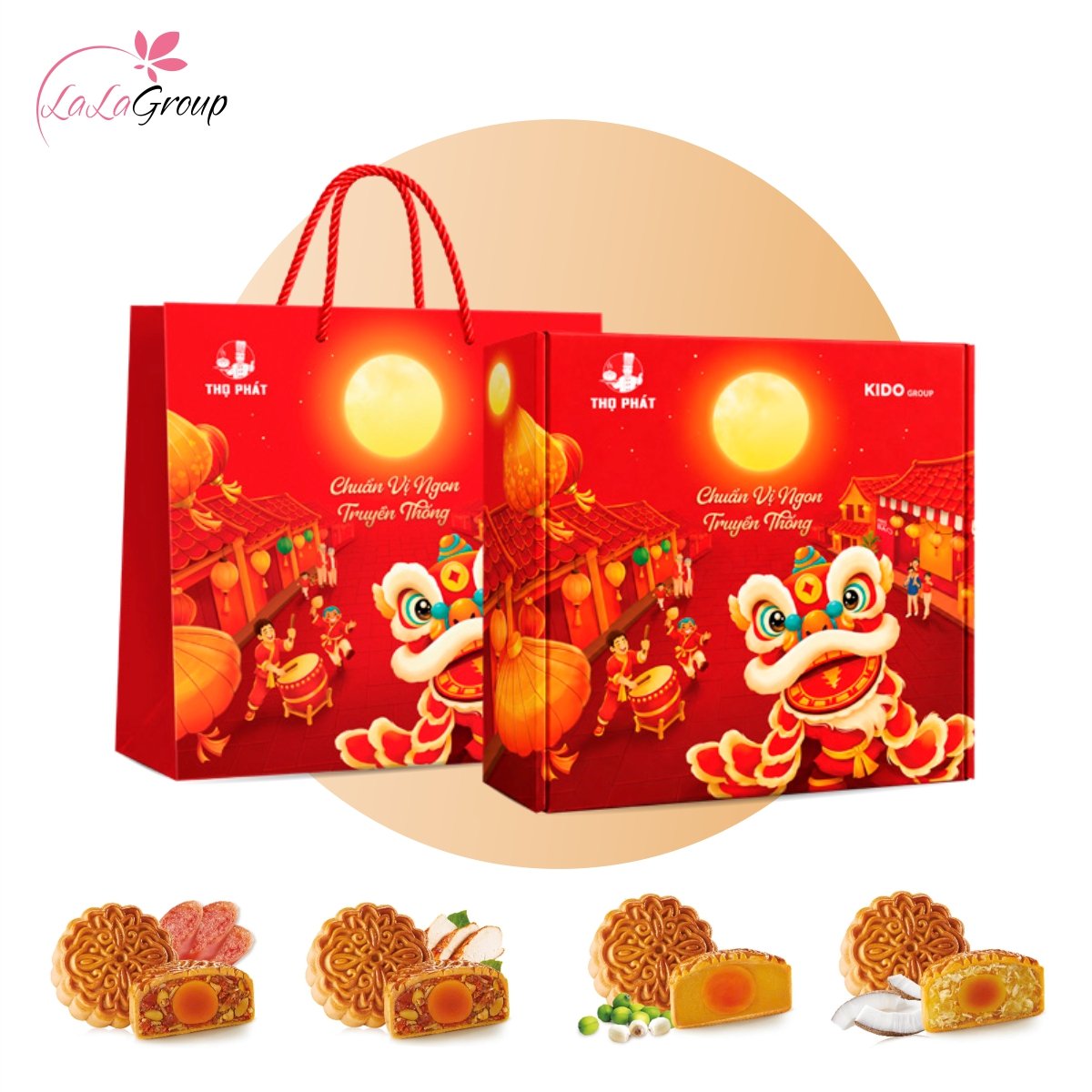 Hộp 4 B&aacute;nh Trung Thu Thọ Ph&aacute;t T&agrave;i Lộc