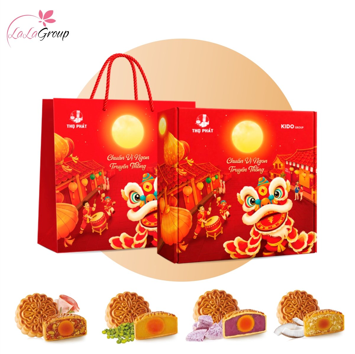 Hộp 4 B&aacute;nh Trung Thu Thọ Ph&aacute;t Trường An
