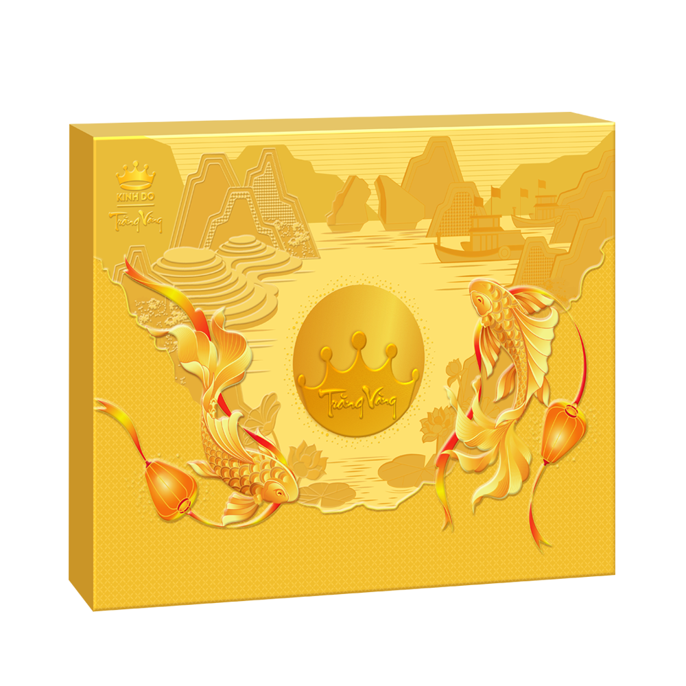 (HNV) B&aacute;nh Trung Thu Kinh Đ&ocirc; Trăng V&agrave;ng Hồng Ngọc An Ph&uacute; 4 B&aacute;nh 160g Thượng Hạng