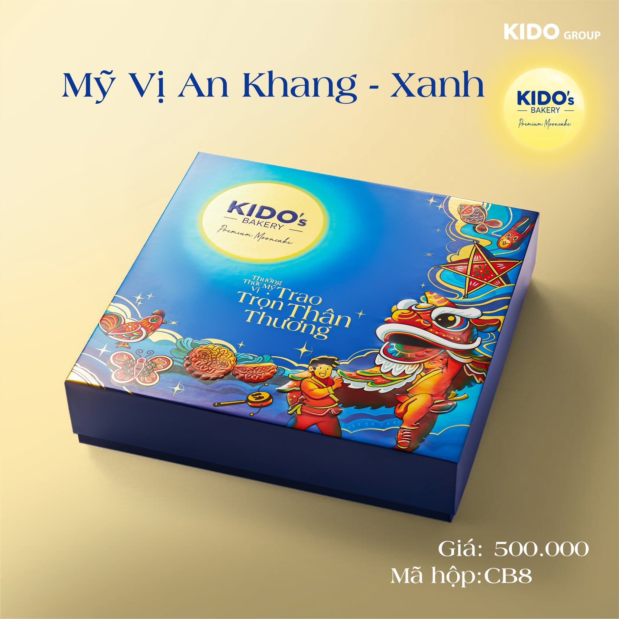 (CB8) Hộp 4 Bánh Trung Thu Kido Mỹ Vị An Khang Xanh