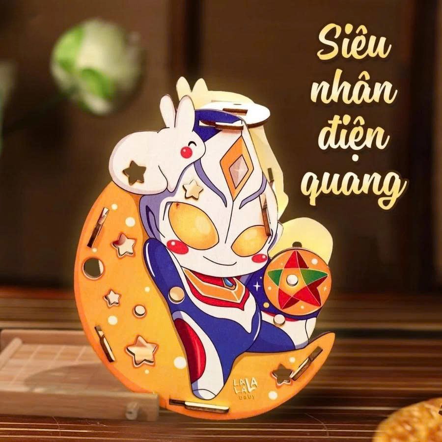 Lồng Đ&egrave;n Trung Thu Bằng Gỗ Si&ecirc;u Nh&acirc;n ĐIện Quang
