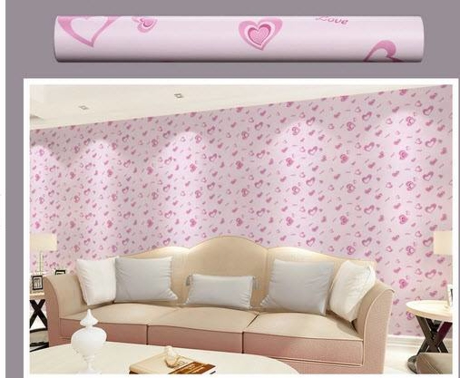 Giấy decal cuộn trái tim hồng