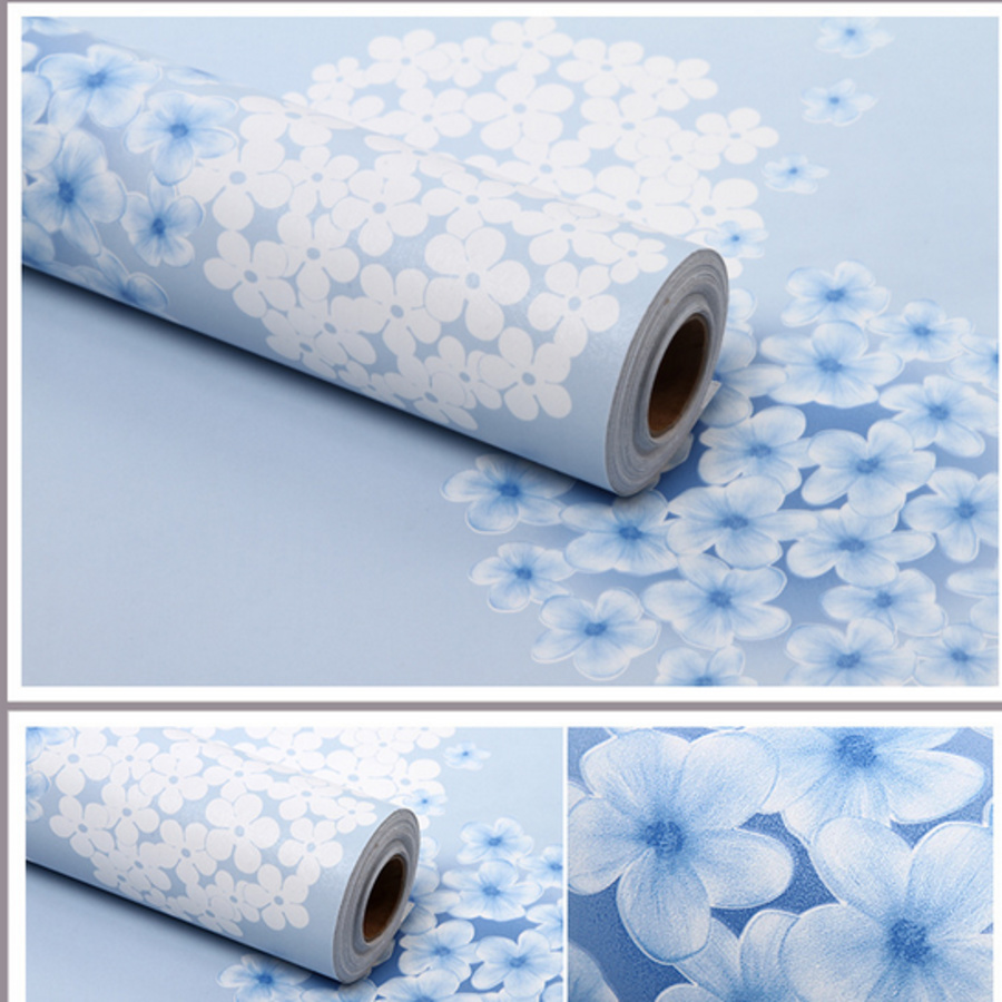 Giấy Decal cuộn hoa tú cầu xanh khổ 0,9m