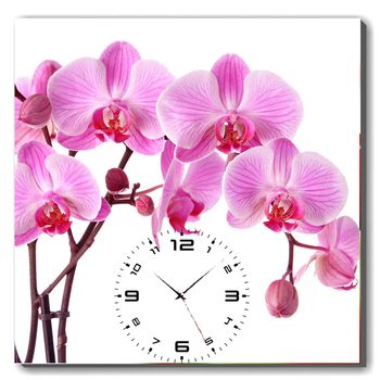 Tranh đồng hồ Hoa lan hồng khổ 40x40cm