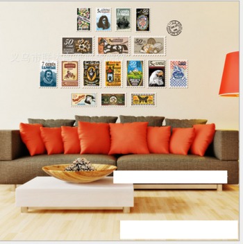 Decal dán tường Bộ sưu tập tem 2