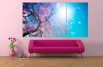 Vẽ tranh tường cành hoa đào