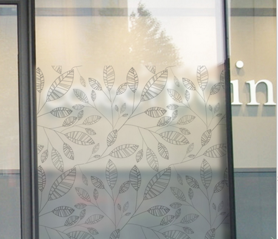 Decal dán kính lá viền đen