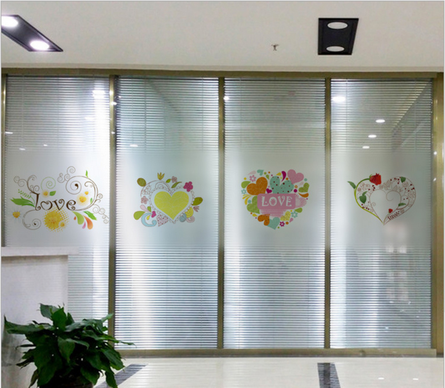 Decal dán kính chữ love